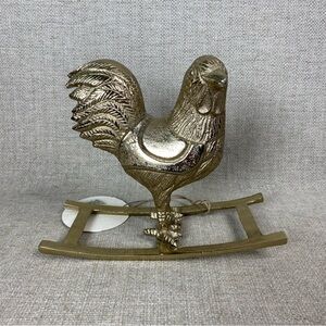 Brass chicken Rooster Rocking Figurine Kitchen Decor